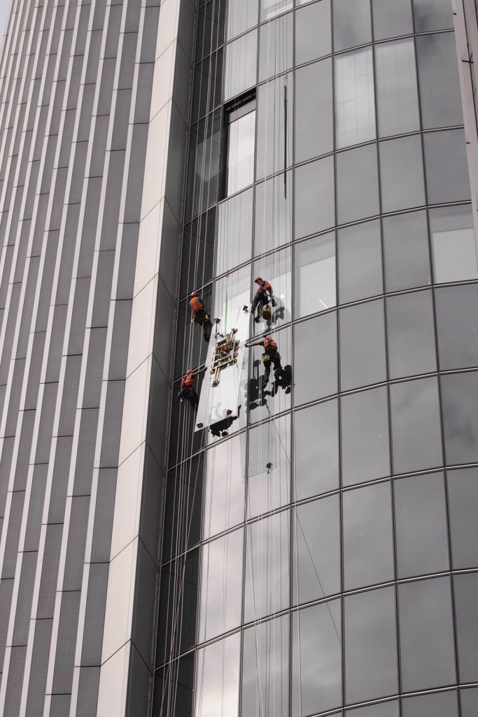Rope Access Glass Installation